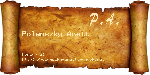 Polanszky Anett névjegykártya